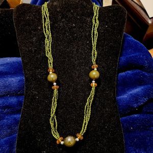 Multi-Strand Seed and Large Bees Necklace